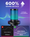 InnoGear CM38X Gaming USB Microphone, AI-Noise Cancelling Condenser Mic with Mute, Gain, RGB Indicator, Boom Arm Stand for Streaming, Podcast, Twitch, YouTube, Discord, PC, Computer, PS4, PS5, Mac, Black