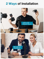 InnoGear Desktop Microphone Stand, 4 Pack Upgraded Adjustable Table Mic Stand with Mic Clip and 5/8" Male to 3/8" Female Screw for Blue Yeti Snowball Spark & Other Microphone