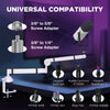 InnoGear Low Profile Mic Arm, 360° Rotatable Microphone Boom Arm Mic Stand for Fifine AM8 K669B Blue Yeti HyperX QuadCast SoloCast AT2020, with Mic Clip 3/8" to 5/8", 3/8" to 1/4" Adapter, White