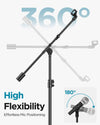 InnoGear Mic Stand, Max Height 82.28" Microphone Stand Floor Detachable Boom Mic Arm Stands with Weighted Base for Blue Yeti HyperX QuadCast Shure SM58 Samson Q2U Fifine K669B Singing Stage