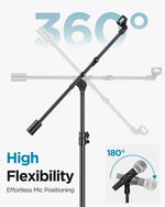 InnoGear Mic Stand, Max Height 82.28" Microphone Stand Floor Detachable Boom Mic Arm Stands with Weighted Base for Blue Yeti HyperX QuadCast Shure SM58 Samson Q2U Fifine K669B Singing Stage
