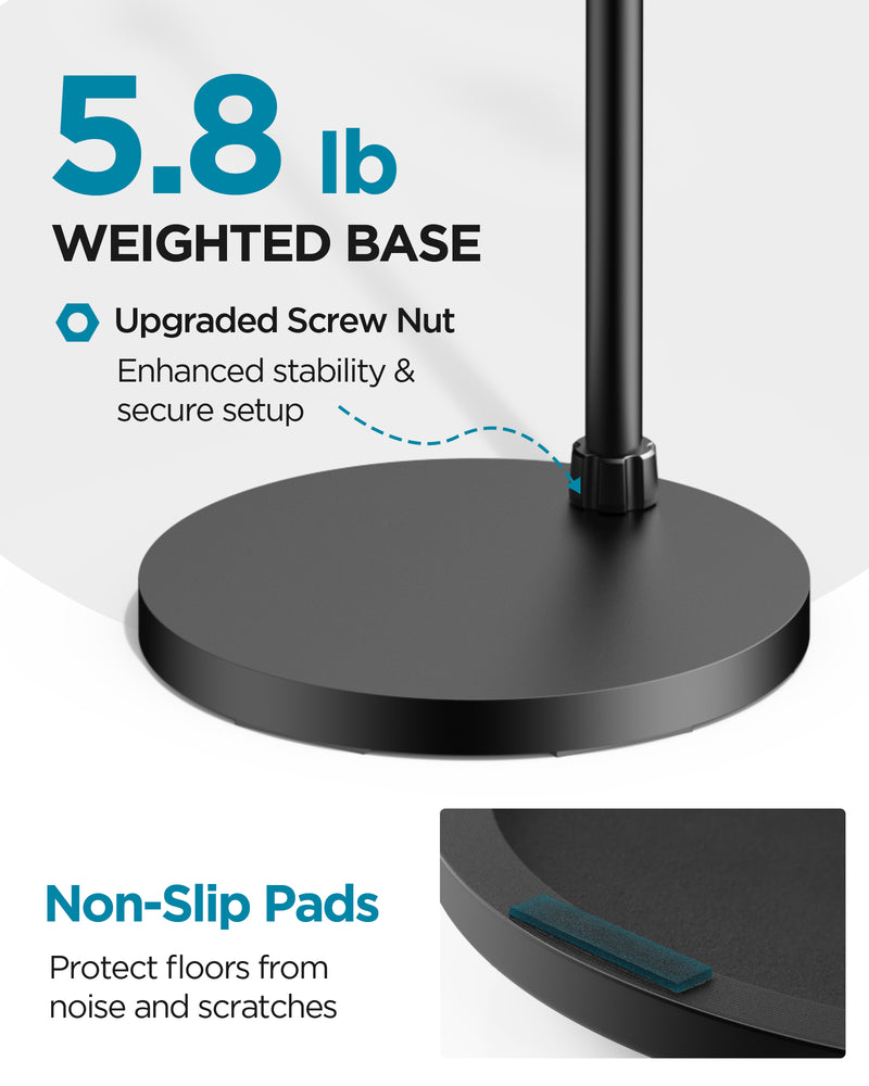 InnoGear Mic Stand, Max Height 82.28" Microphone Stand Floor Detachable Boom Mic Arm Stands with Weighted Base for Blue Yeti HyperX QuadCast Shure SM58 Samson Q2U Fifine K669B Singing Stage