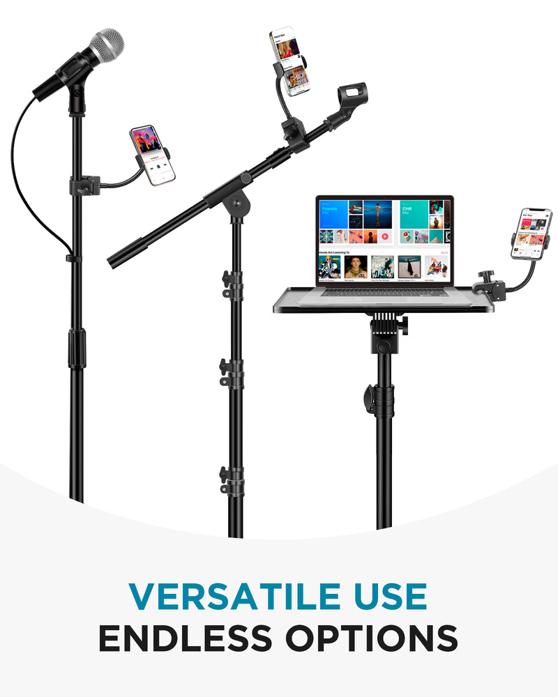 InnoGear Mic Stand Phone Holder, Flexible Phone Holder for Microphone Stand iPhone Mic Stand Holder, Music Stand Accessories Phone Mount for iPhone 16 15 14 13 12 MAX Pro Samsung Galaxy All Phones
