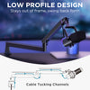 InnoGear Microphone Boom Arm, 360° Rotatable Low Profile Mic Stand with Magnetic Cable Management Desk Mount for Fifine AM8 K669B Blue Yeti HyperX QuadCast SoloCast AT2020, Black