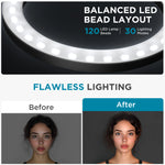 InnoGear Ring Light for Iphone, 10" Selfie Ring Light with Arm Stand Overhead Camera Mount LED Selfie Light with Phone Holder Remote Desk Light Canvas Lamp for Video Recording TikTok Live Stream