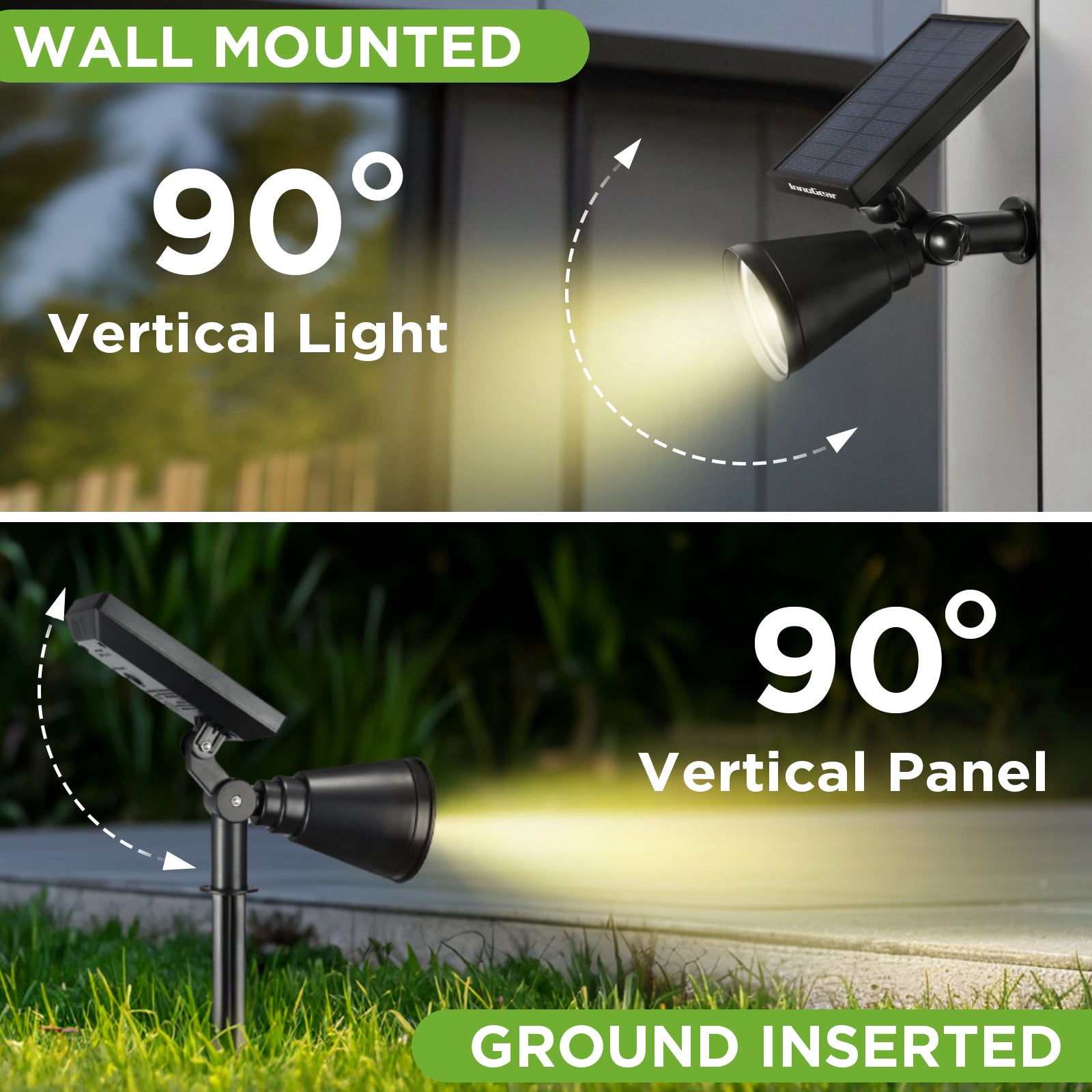 InnoGear Solar Flag Pole Light Solar Lights Outdoor Waterproof Landsc