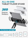InnoGear Tablet Floor Stand, Overhead Bed Phone Stand Adjustable Holder Universal Floor Stand Compatible with iPhone iPad Pro Air Mini, Samsung Tab, Kindle, E-Readers, Medium