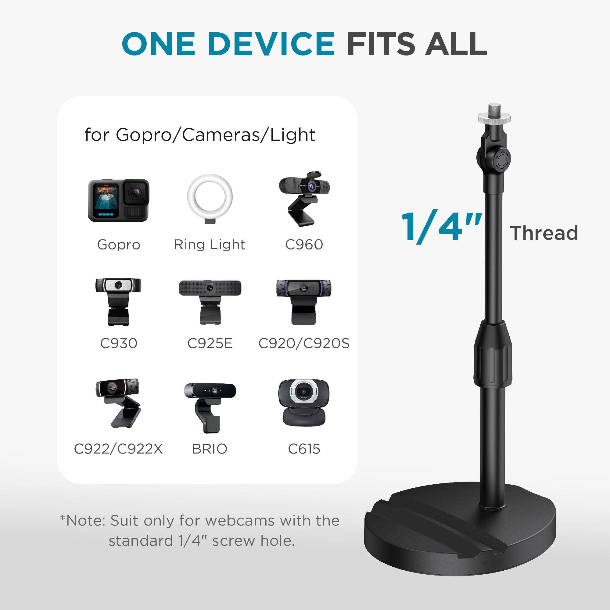 Camera Gopro Table InnoGear Webcam Mount for Desk, Table Telescopic Webcam Stand with Pho