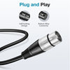 InnoGear XLR Microphone Cables, 10 Feet 2 Pack Oxygen-Free Copper Male to Female 3-Pin Balanced XLR Mic Cables Cord for Speaker Podcast Audio Mixer DMX Effector Amplifier Sound Card, Silver