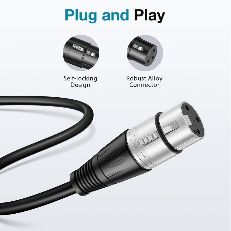 InnoGear XLR Microphone Cables, 6 Feet 2 Pack Oxygen-Free Copper Male to Female 3-Pin Balanced XLR Mic Cables Cord for Speaker Podcast Audio Mixer DMX Effector Amplifier Sound Card, Silver