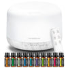 InnoGear Aromatherapy Diffuser & 10 Essential Oils Set, 500ml Essential Oil Diffuser with Remote Control Ultrasonic Cool Mist Scent Humidifier Vaporizer Auto-Off Timer for Room Office Home, White