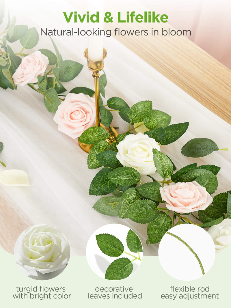 AF206I Artificial Faux Flowers, 25 pcs, Ivory