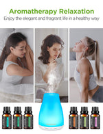 InnoGear Essential Oil Diffuser with Oils, 100ml Aromatherapy Diffuser with 6 Essential Oils Set, Aroma Cool Mist Humidifier Gift Set, White