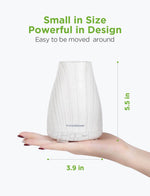 InnoGear Essential Oil Diffuser, Upgraded Diffusers for Essential Oils Aromatherapy Diffuser Cool Mist Humidifier with 7 Colors Lights 2 Mist Mode Waterless Auto Off for Home Office Room, 100ml, White Grey
