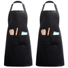InnoGear 2 Pack Unisex Adjustable Bib Apron with 2 Pockets Cooking Kitchen Chef Women Men Aprons for Home Kitchen, Restaurant, Coffee house (Black, Cotton) [UK]