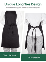 InnoGear 2 Pack Unisex Adjustable Bib Apron with 2 Pockets Cooking Kitchen Chef Women Men Aprons for Home Kitchen, Restaurant, Coffee house (Black, Cotton) [UK]