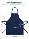 InnoGear 2 Pack Unisex Adjustable Bib Apron with 2 Pockets Cooking Kitchen Chef Women Men Aprons for Home Kitchen, Restaurant, Coffee house (Blue, Polyester) [UK]