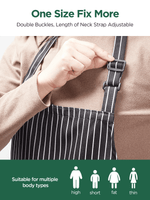 InnoGear 2 Pack Unisex Adjustable Bib Apron with 2 Pockets Cooking Kitchen Chef Women Men Aprons for Home Kitchen, Restaurant, Coffee house (Stripe,Thick Polyester) [UK]