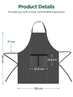 InnoGear 2 Pack Unisex Adjustable Bib Apron with 2 Pockets Cooking Kitchen Chef Women Men Aprons for Home Kitchen, Restaurant, Coffee house (Stripe,Thick Polyester) [UK]