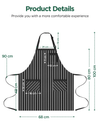 InnoGear 2 Pack Unisex Adjustable Bib Apron with 3 Pockets Cooking Kitchen Chef Women Men Aprons for Home Kitchen, Restaurant, Coffee house (Black, Polyester Yarn Dyed) [UK]
