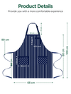 InnoGear 2 Pack Unisex Adjustable Bib Apron with 3 Pockets Cooking Kitchen Chef Women Men Aprons for Home Kitchen, Restaurant, Coffee house (Blue, Polyester Yarn Dyed) [UK]
