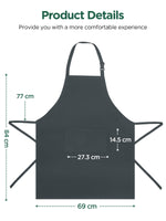InnoGear 4 Packs Apron, Unisex Adjustable Apron with Pockets for Home Kitchen Cooking, Restaurant, Coffee house (Grey, Polyester) [UK]