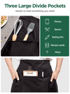 InnoGear 6 Packs Waist Apron, Black Waiter Waitress Aprons with 3 Pockets Bistro Restaurant Gardening Half Apron for Men and Women (Black, Cotton) [UK]