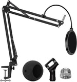 InnoGear Adjustable Microphone Stand with Mic Pop Filter, Universal Mic Clip, 3/8'' to 5/8'' Screw Adapter, Microphone Windscreen for Blue Snowball and Blue Snowball iCE [UK]