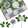 SSG050 Artificial Faux Flowers, 50 pcs, Shimmer Silver Grey