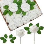 AF100W Artificial Faux Flowers, 100 pcs, White