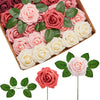 SOB50 Artificial Faux Flowers, 50 pcs, Shades of Burgundy
