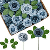 DBS050 Artificial Faux Flowers, 50 pcs, Dusty Blue Shades