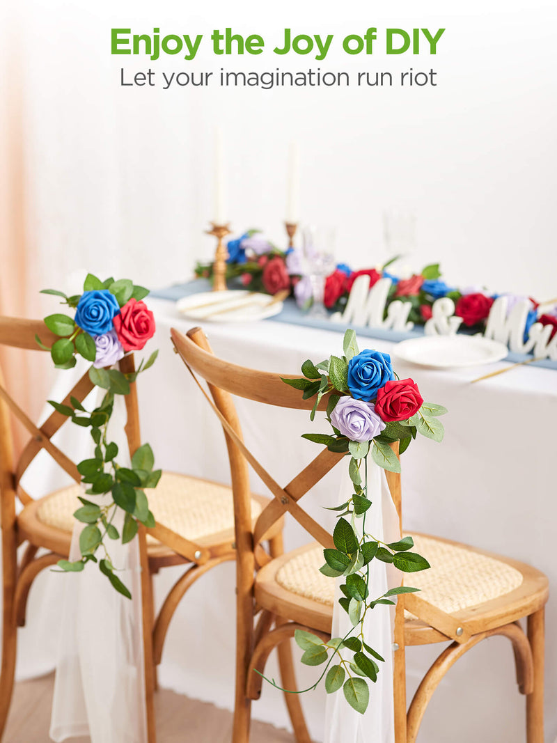 AF178RB Artificial Faux Flowers, 50 pcs, Royal Blue