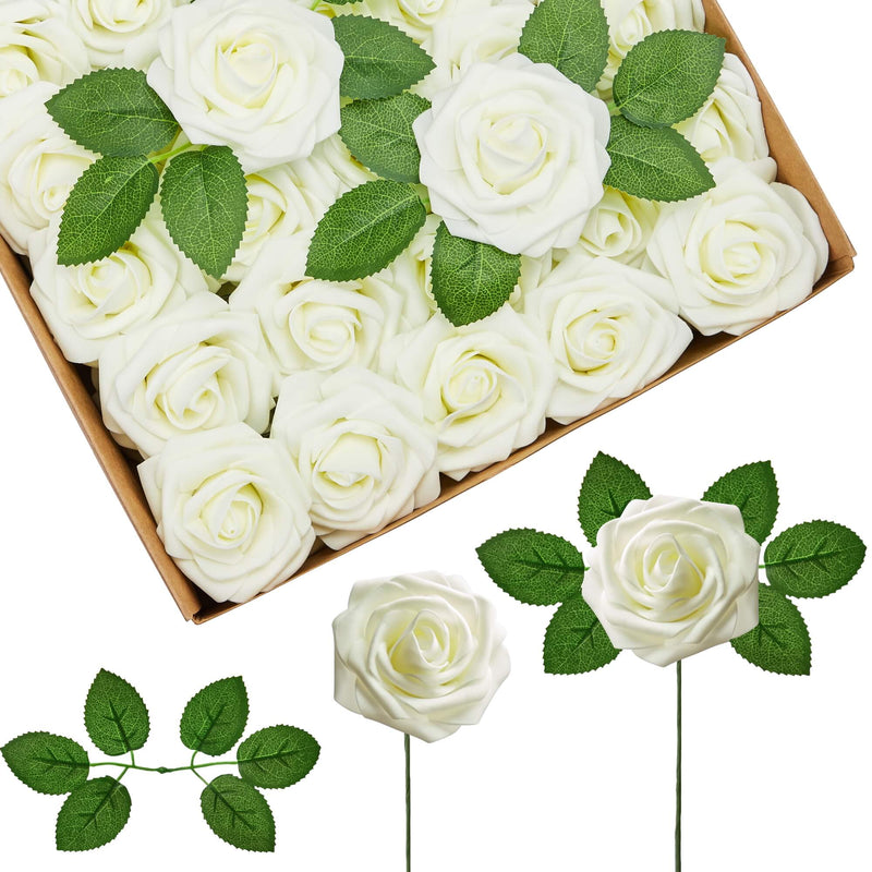 AF178I Artificial Faux Flowers, 50 pcs, Ivory