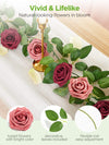 SOB50 Artificial Faux Flowers, 50 pcs, Shades of Burgundy