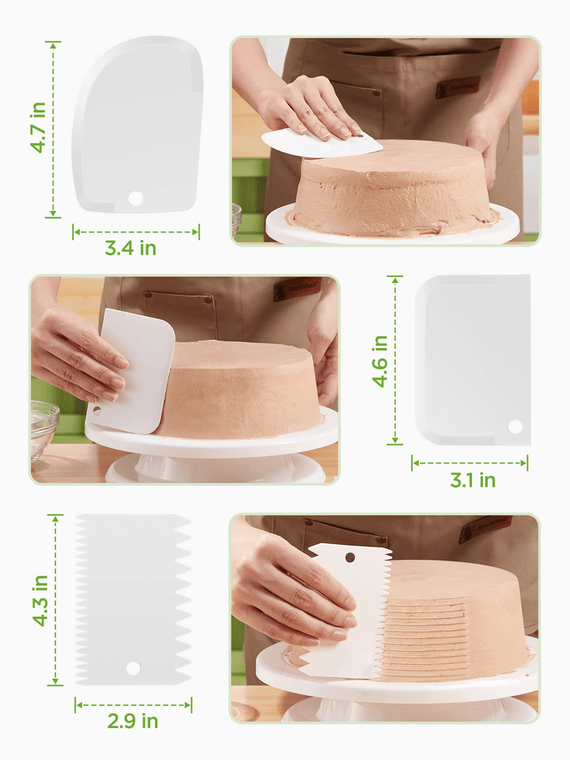 InnoGear Cake Turntable, Rotating Cake Stand with 2 Angled Palette Knifes, 3 Cream Scraper, Cake Slicer for Cake Making, Cake Decoration [UK]