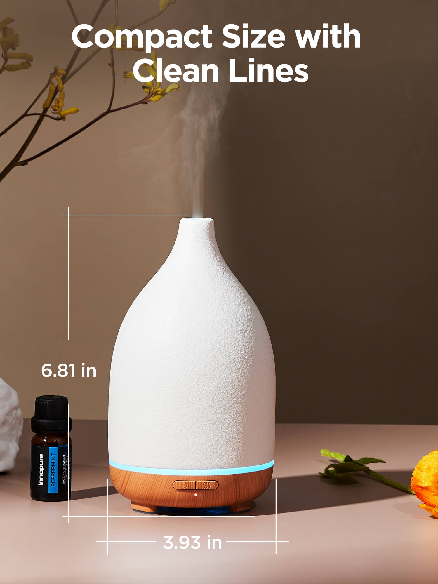 InnoGear Essential Oil Diffuser, 150ML Handcrafted Ceramic Diffuser fo