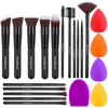 InnoGear Makeup Brushes Set, 21 Pcs Professional Cosmetic Brush Set with 16 Makeup Brushes 4 Sponges and Brush Cleaner for Foundation Powder Concealers Eyeshadows Liquid Cream, Bright Black