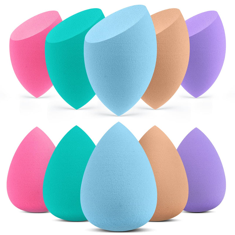 InnoGear Makeup Sponge, 10 Pcs Makeup Sponges Blender Set Beauty Cosmetic Foundation Blending Applicator Puff, Flawless for Liquid Cream Powder (Multicolor 1)