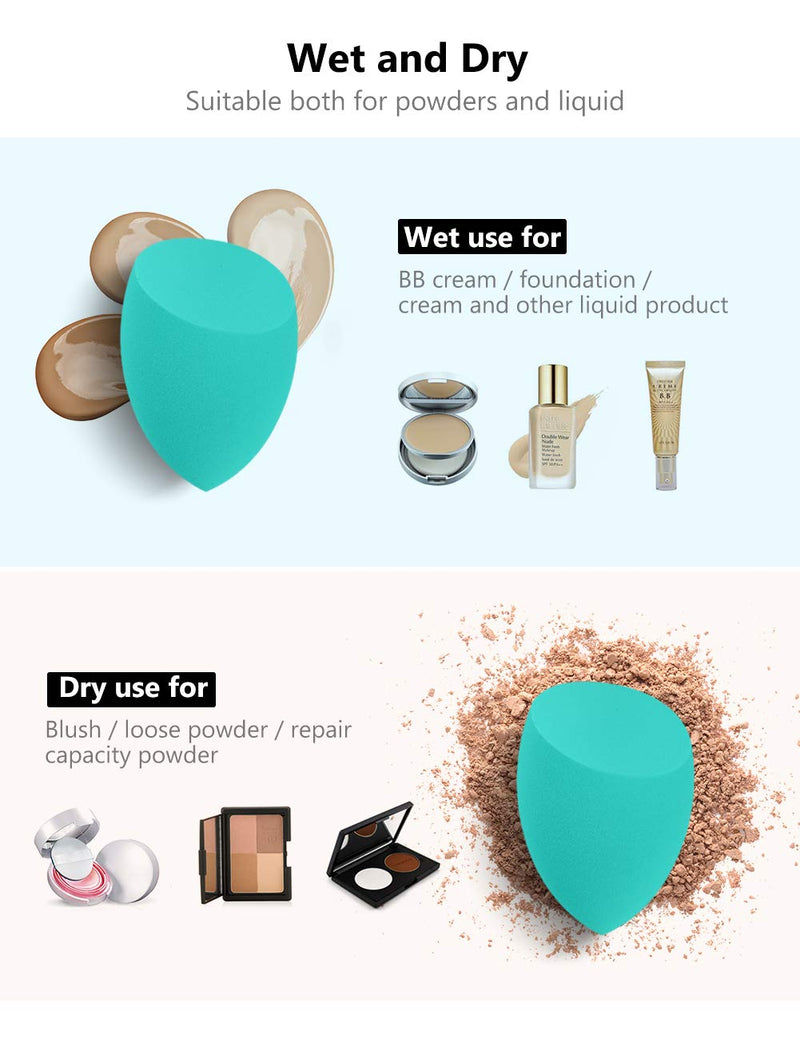 InnoGear Makeup Sponge, 10 Pcs Makeup Sponges Blender Set Beauty Cosmetic Foundation Blending Applicator Puff, Flawless for Liquid Cream Powder (Multicolor 1)