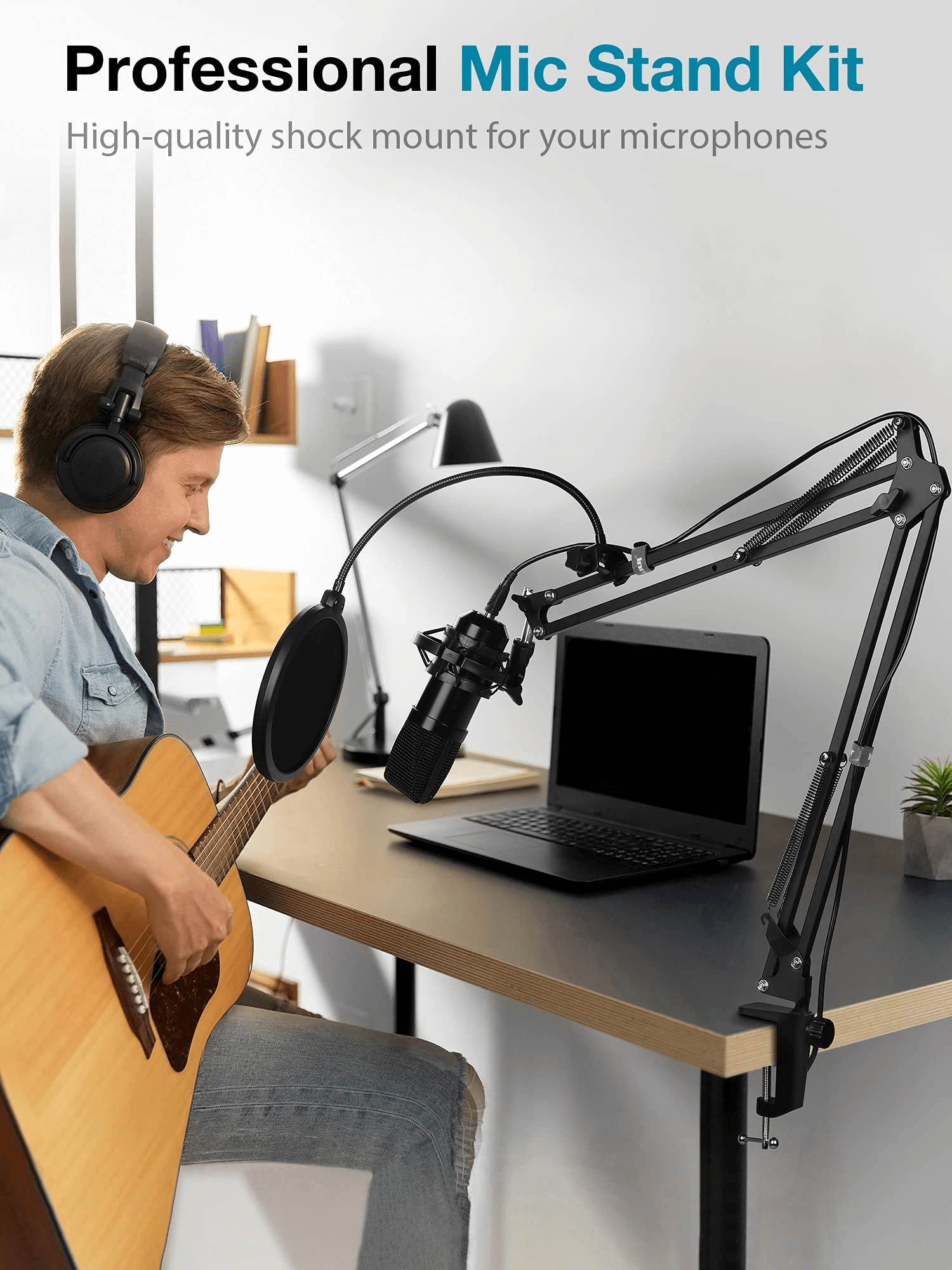 InnoGear Microphone Stand Mic Arm Boom Arm Set with Shock Mount, Mic C