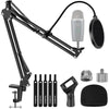 InnoGear Microphone Stand, Adjustable Mic Stand Set for Blue Yeti Nano Suspension Boom Scissor Arm Stand with 5/8" to 3/8" Screw, 5/8" to 1/4 Screw, Nano Mic Windscreen and Dual Layered Mic Pop Filter