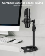 InnoGear Microphone Stand, Weighted Base Desktop Mic Stand with Shock Mount and 3/8" and 5/8" Adapter Adjustable Height for Radio Broadcast Studio Reacording