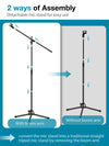 InnoGear Microphone Stand, Detachable Tripod Boom Stand Height Adjustable Heavy Duty Mic Boom Stand with Mic Clip Holder and Metal Base for Singing, Speech, Stage, Wedding, Outdoor Activities