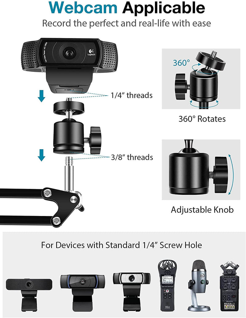 InnoGear Microphone Stand, Mic Stand with Phone Holder, Pop Filter, Shock Mount, Microphone Windscreen, Mic Clip, Table Mounting Clamp, Cable Ties, 3/8'' to 5/8'' Screw Adapter [UK]