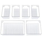 InnoGear Set of 6 Desk Drawer Organiser Trays with 3-Size Clear Plastic Storage Boxes Divider Make-up Organiser for Kitchen Bedroom Office (Clear) [UK]