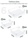 InnoGear Set of 6 Desk Drawer Organiser Trays with 3-Size Clear Plastic Storage Boxes Divider Make-up Organiser for Kitchen Bedroom Office (Clear) [UK]