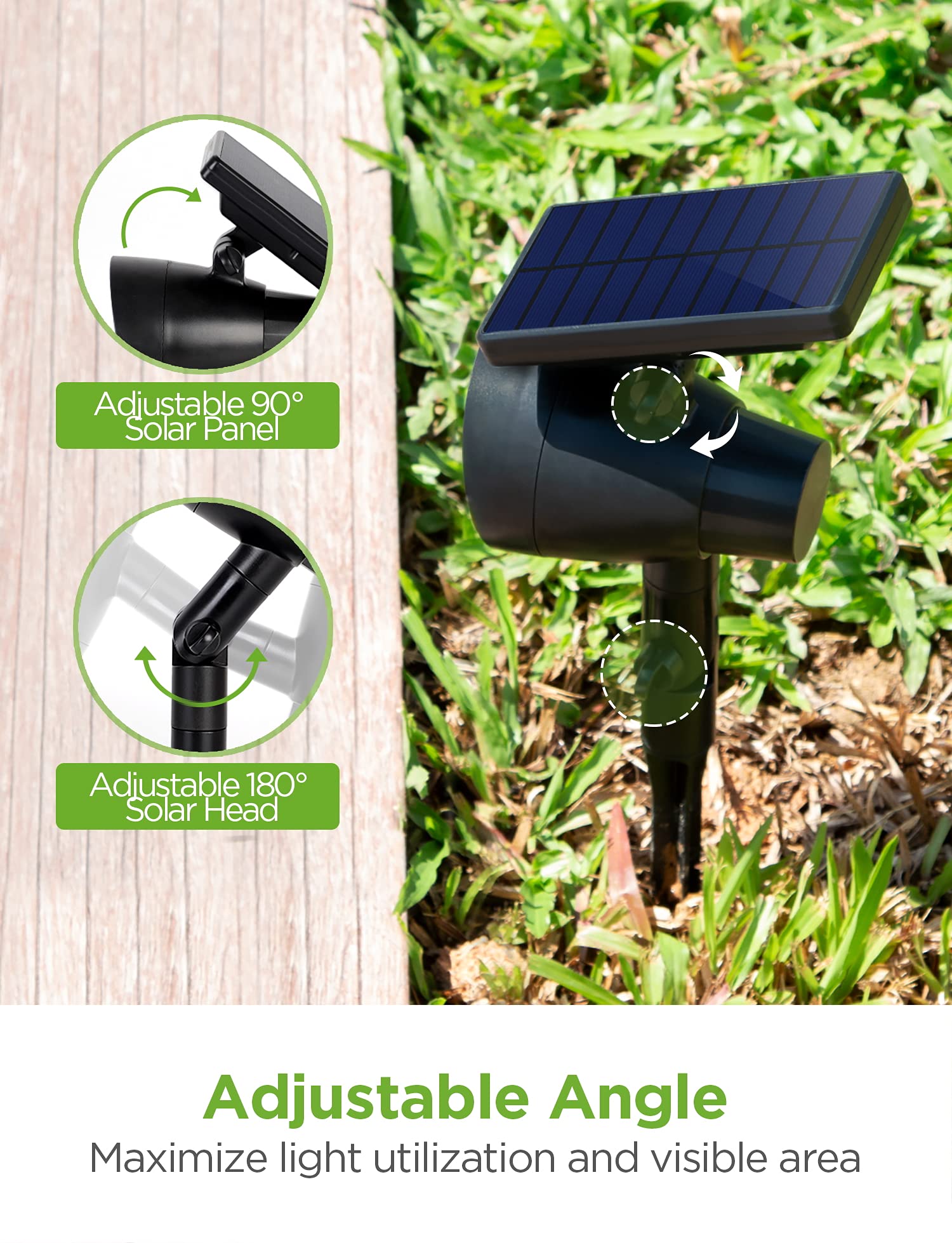 InnoGear Solar Spotlight 2-in-1 Waterproof LED Adjustable Landscape