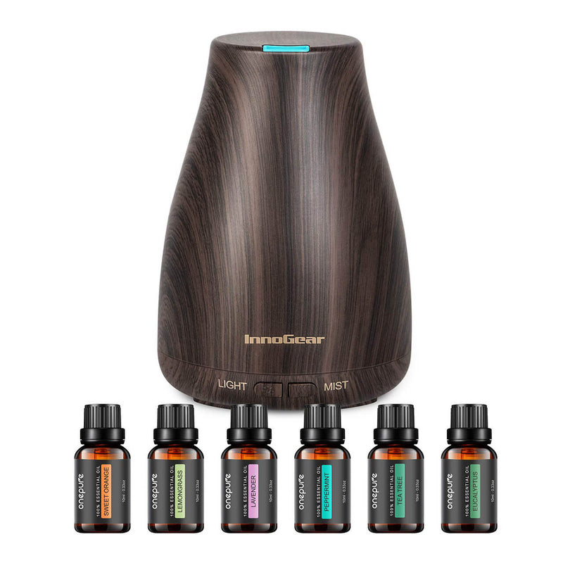 InnoGear Essential Oil Diffuser & Oils, Aromatherapy Diffuser with 6 Essential Oils Set, Aroma Cool Mist Humidifier Gift Set