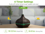 InnoGear Aromatherapy Diffuser & Oils Set, Oil Diffusers Ultrasonic Diffuser Cool Mist Humidifier with 4 Timers 7 Colors Light Waterless Auto Off for Large Room Office, Dark Wood Grain